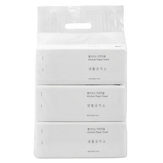 생활공작소 뽑아쓰는 천연펄프 키친타올, 100매, 3개