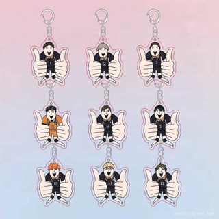 排球少年動漫週邊鑰匙扣：影山日向、木兔光太郎、宮侑研磨，精美亞克力吊飾, 1個, D字扣5厘米掛件,7