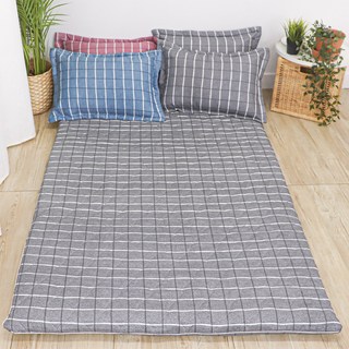 요매트 요솜세트 이불 요 바닥 까는것 1인용 2인용 3인용, 체크그레이, 싱글1인(요커버+요솜)