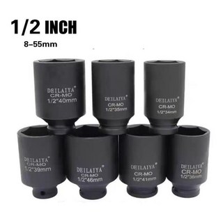 복스알세트 복스알 롱복스 대형 46mm 50mm55mm 소켓 1/2 드라이브 딥 임팩트 공압 긴 육각 렌치 헤드 헤비 타이어 6 포인트, [02] 9mm-1pcs