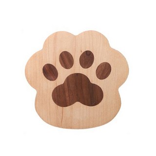 加幫手 貓爪杯墊 黑胡桃木/楓木, 1個, 楓木(淺色)