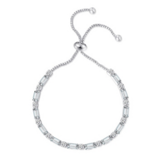 韓版韓式韓國風手鍊 真金電鍍抽拉繩單排鑽滿鑽鋯石手鍊 簡約幾何水晶手鍊 交換禮物