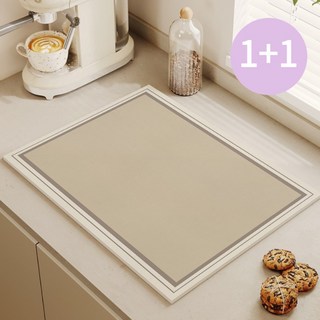 우아한클릭 1+1 규조토 식기건조매트 드라잉매트 특대형, 클리어, 2개