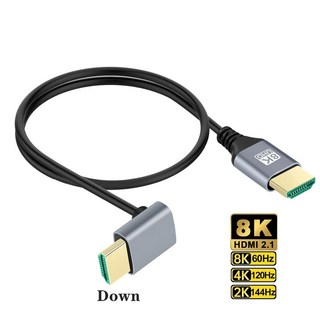 TV PC 디지털 카메라 태블릿 미니 HDMI to 호환 케이블 90 도 각도 8K 5K 마이크로 2.1V, 3m, HDMI M-M Down