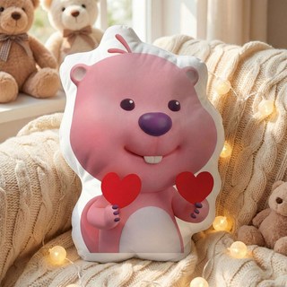 Loopy 異形造型抱枕，卡通床頭沙發靠墊，生日禮物, 1個, 雙倍愛你50