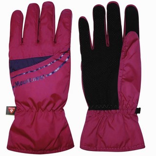 Mountneer 女PRIMALOFT防水觸控手套 12G08-32深桃紅/紫, 1個