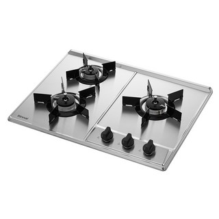 린나이 2구/3구/4구 빌트인 가스레인지 쿡탑 렌지 모음, 560x430mm, LNG, 3구_실버(전기코드식)_S306