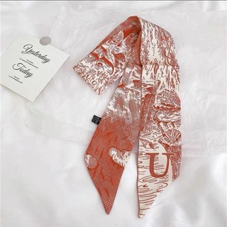 領帶領結領巾：重磅字母絲巾髮帶，超美顯氣質韓國裝飾領巾，包包飄帶女