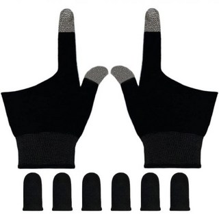땀에 젖은 손을 위한 게이밍 장갑 iPad 태블릿휴대폰용 엄지손가락 소매가 달린 초박형 통기성 터치스크린 게임, Finger Gloves, 1개