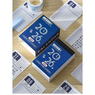 2026年迷你計劃日曆自律打卡檯曆本，簡約創意桌面擺件，年度行程規劃，效率時間管理，迷你便攜設計, 藍色, 1個