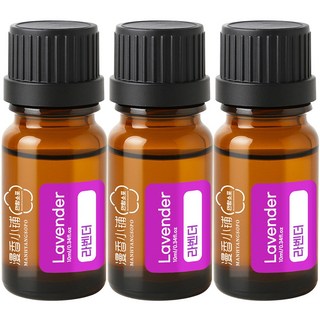 1+1+1 천연 100% 아로마 오일 에센셜 만향소포 PETA 비건 아로마테라피, 3개, 10ml, 만향유(라벤더)