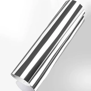 프리미엄 신축성 크롬 미러 실버 비닐 랩 접착 필름 롤 공기 방출 DIY 데칼 시트, Silver, 50cm x 300cm, 1개