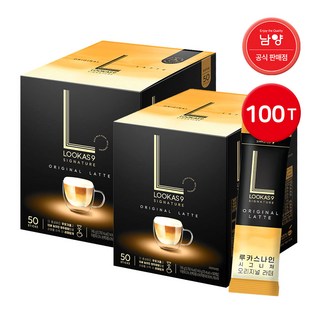 남양 루카스나인라떼 시그니처/ 더블샷/ 돌체/ 바닐라 60T 100T 스틱커피, 14.9g, 50개입, 2개