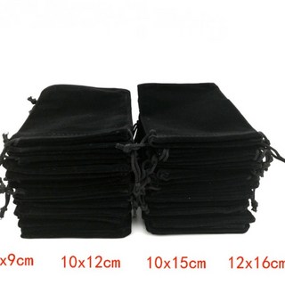 1개/몫 7x9cm 10x12cm 블랙 벨벳 가방 파우치 Drawstring 선물 보석 포장 디스플레이, 03 10x12cm, 1개