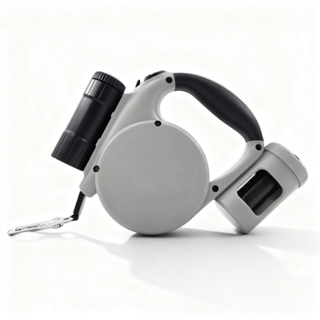 YOPENCE 다용도 강아지 리드줄 야광조명 강아지 자동리드줄 터치 꼬임방지 리드줄 라이트 수납 소중대형견 겸용, 1개, 그레이