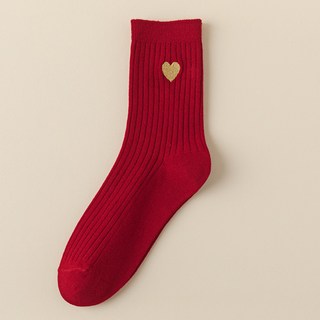 臺灣出貨 紅襪子本命年可愛蛇刺繡蛇年堆堆襪ins潮網紅新年過年禮物秋冬襪 EXQI