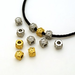 [엔비즈] 써지컬스틸 플라워 큐브꽃 비드참 5.5mm 써지컬 악세사리 부자재