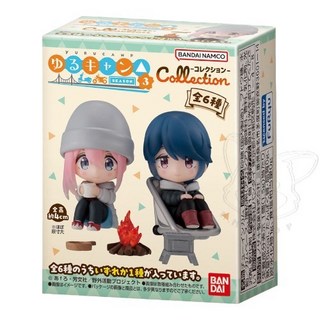 BANDAI 食玩 盒玩 搖曳露營S3 公仔收集 志摩凜 撫子 一中盒8入, 1個, 單款盲抽(有機會重複) 3F