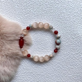 白沙屯媽祖過爐開光貓眼珠紅瑪瑙手串，新中式高顔值輕奢小衆精緻清冷國風新年串珠手飾