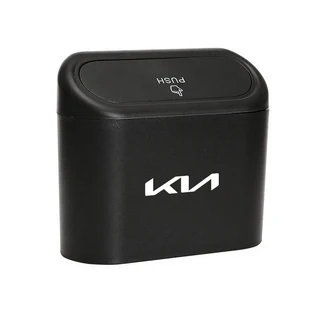 자동차 휴대용 쓰레기통 로고 잡화 수납함 내부 용품 기아 리오 쏘울 셀토스 포르테 K5 K3 니로 쏘렌토 용, 01 1pc-black