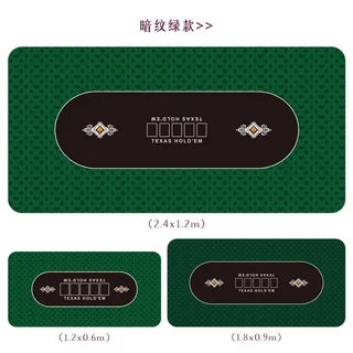 텍사스 홀덤 포커 고무 매트 테이블 게이밍 토퍼 접이식 휴대용 탑 레이아웃 180x90cm 8 인용, 02 B 180x90cm