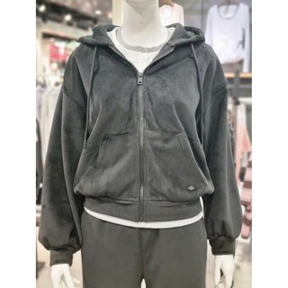 행텐 여성용 코듀로이 셋업 크롭 후드 집업