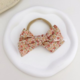 Sweet Twins 台灣現貨 歐美風碎花布藝蝴蝶結寶寶頭帶 嬰兒髮帶 花花髮帶 新生兒髮帶 彈力髮帶 女寶髮帶