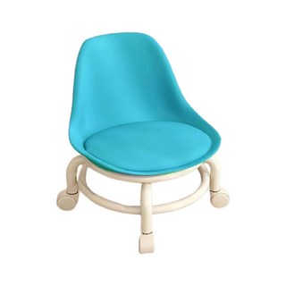 好的家居 可移動INS網美萬向輪矮凳 滑輪矮凳 滑輪椅 矮凳 椅凳 凳子 小椅子 板凳 靠背椅 滾輪椅 靠背矮凳, 1個, 【藍色】萬向輪矮凳 滑輪矮凳 滑輪椅, 藍色