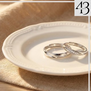 925純銀 情侶對戒 簡約線條 鋯石