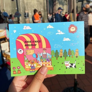 日耀堂 明信片 快樂假期 旅行紀念 祝福卡片, 1個