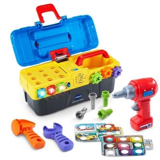 英國Vtech工程師互動學習組，兒童工具箱玩具，電動工具，公司貨，角色扮演，激發想像力, 1個, Multicolor