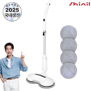 [25년최신형 국내생산]신일 LED 무선 물걸레 청소기 화이트 /극세사패드 4P증정, SDC-WC3008, 단일색상(새상품)
