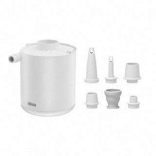 迷你電動抽充氣幫浦 無線款 打氣機 真空機 抽氣筒 真空壓縮袋 充氣床墊 枕頭, 1個, 白色