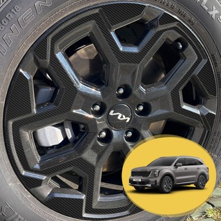 ERK 더뉴쏘렌토 MQ4 하이브리드 18인치 시그니처 휠 스포크 포인트 컬러 데칼 스티커 자동차 몰딩 튜닝 필름, 1개, 더뉴쏘렌토 MQ4 18인치 시그니처/카본 블랙(무광)