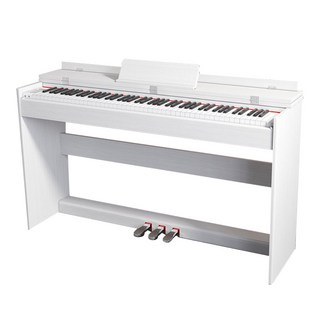 家用電子鋼琴 88鍵全尺寸 智慧APP連接 金屬踏板 成人學生新手適用, 白色木紋力度（不含琴凳）, 1個, 58812電鋼琴