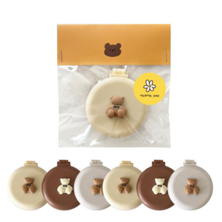 곰돌이 빗거울 구디백 어린이집 생일 답례품, 6개