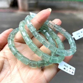 『亮晶晶』 綠螢石手鍊 9.5m圓珠 7.5m圓柱型 緩解壓力 開啟智慧 增加創意思考與分析能力, 1個, 圓柱型