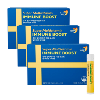 스웨디시뉴트라 액상 멀티비타민 이뮨부스트+쇼핑백 면역력 스웨덴제조, 3박스, 10회분