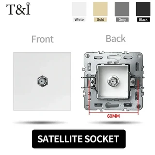 USB Type-C 포트가 MORDIO Schuko 소켓 매립형 벽면 콘센트 16A 250V 흰색 접지형 – 폴란드용 EU 표준, 16 Satellite Socket, 01 White