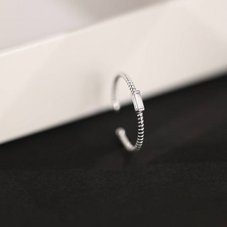 Muer沐耳飾品 925純銀 開口可調式線戒 簡約 女生食指戒指