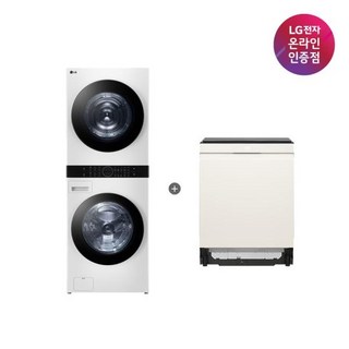 (LG전자) (세트상품) TROMM 오브제컬렉션 워시타워(24kg/21kg/릴리화이트) + DIOS 식기세척기(14인용/네이처베이지) (W21WAM+DUE6BGL1E), 상세페이지 참조, W21WAM+DUE6BGL1E