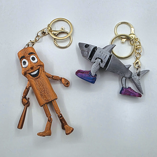 관절 피규어 키링 2종세트 이탈리안 브레인롯 열쇠고리 퉁퉁퉁 사후르 트랄랄레로 트랄랄라, 1세트, 혼합색상