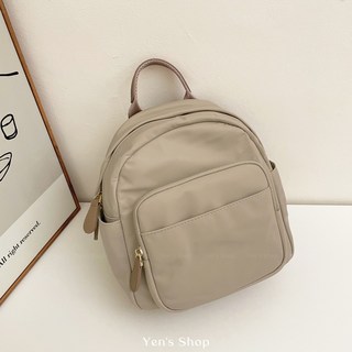 Yen's Shop 加大版尼龍迷你後背包 上班小包 防潑水輕便旅行包 日常後背包 通勤必備 mini bag, Black