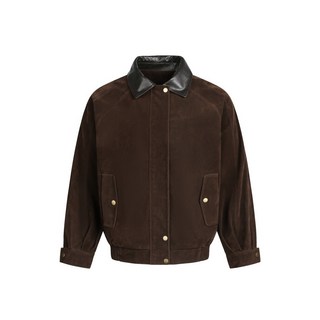 【復古潮牌】飛行員夾克 男士夾克 皮衣外套 秋冬外套 潮牌外套 美式高街 PU皮翻領 寬鬆休閒 加厚保暖 街頭潮流穿搭