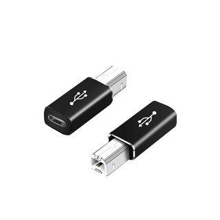 USB Type-C 轉 USB B 母頭 轉接頭, 1個, 40-758-01(黑色直頭)