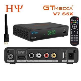 셋톱박스 미디어 플레이어 GTMEDIA V7 S5X TV 리시버 DVB-S S2 S2X H .265(8 비트) 지지대 HD 1080P, V7 S5X With WiFi, 5) V7 S5X With WiFi - 미국 플러그, 1개