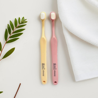 아인솝 미세모 강아지 칫솔 바른칫솔 롱타입, 코랄, 1개