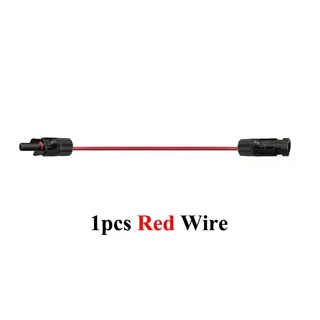3.2ft 4/6mm2 검정색/빨간색 태양광 확장 DC 케이블 12/10AWG 패널 시스템에 사용되는 PV 커넥터가 있는 와, 01 12 AWG, 08 6m-19.6ft, 03 1개 Red Wire