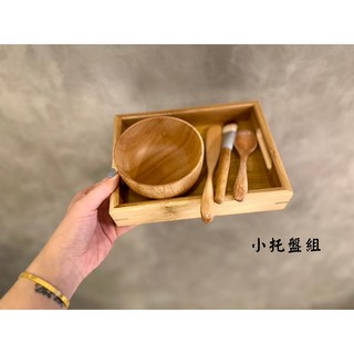 韓式美容小物木質SPA五件組/按摩/敷臉/面膜/美容美體, 1個, 小托盤五件組, 木質色