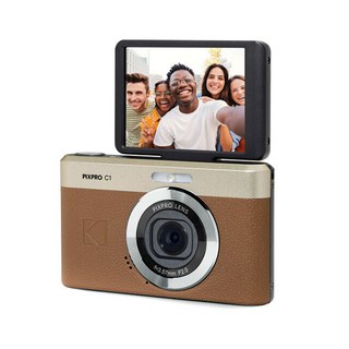 柯達 KODAK PIXPRO C1 數位相機 反轉螢幕 1080p全高清視頻 26mm廣角鏡, 棕色